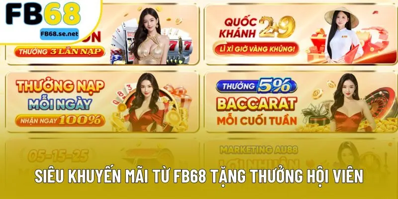Siêu khuyến mãi từ FB68 tặng thưởng hội viên Siêu khuyến mãi từ FB68 tặng thưởng hội viên